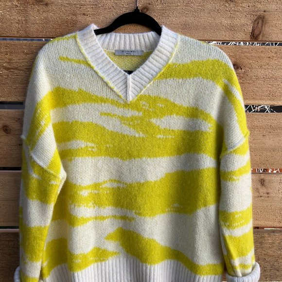 ALL SAINTS Sweaters - All Saints  Tiga V-Neck  S | Yellow